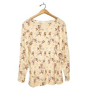 Laurie Felt Long Sleeve Floral Print Bamboo Blouse XS